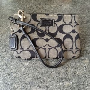 Coach signature canvas wristlet
